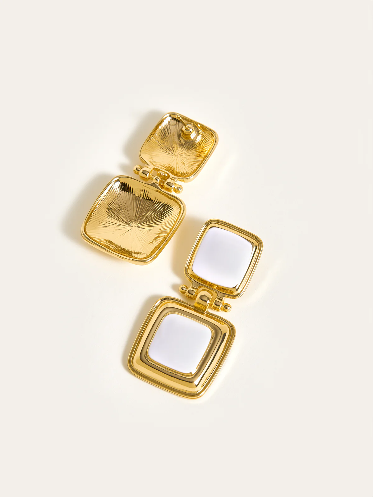 Double Square Drop Earrings - Wholesalesil