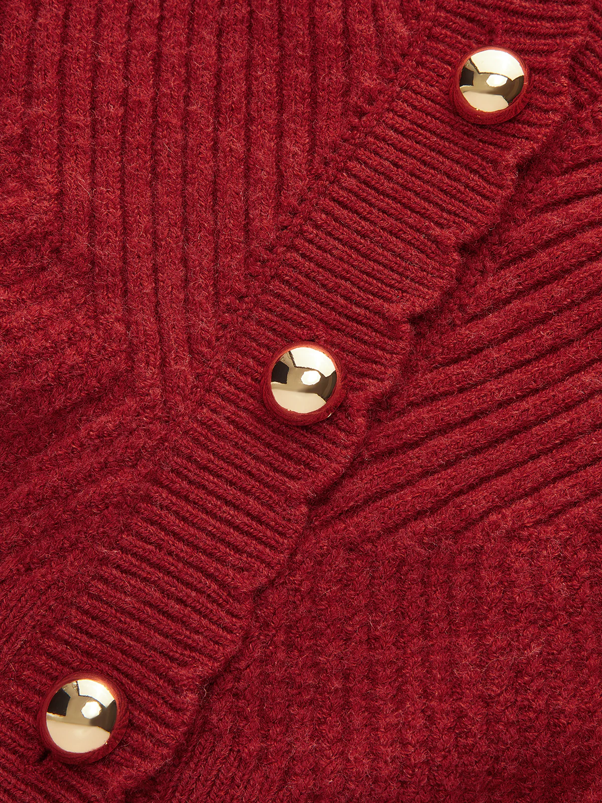 Scalloped Edge Ribbed V-Neck Buttoned Cardigan - Wholesalesil