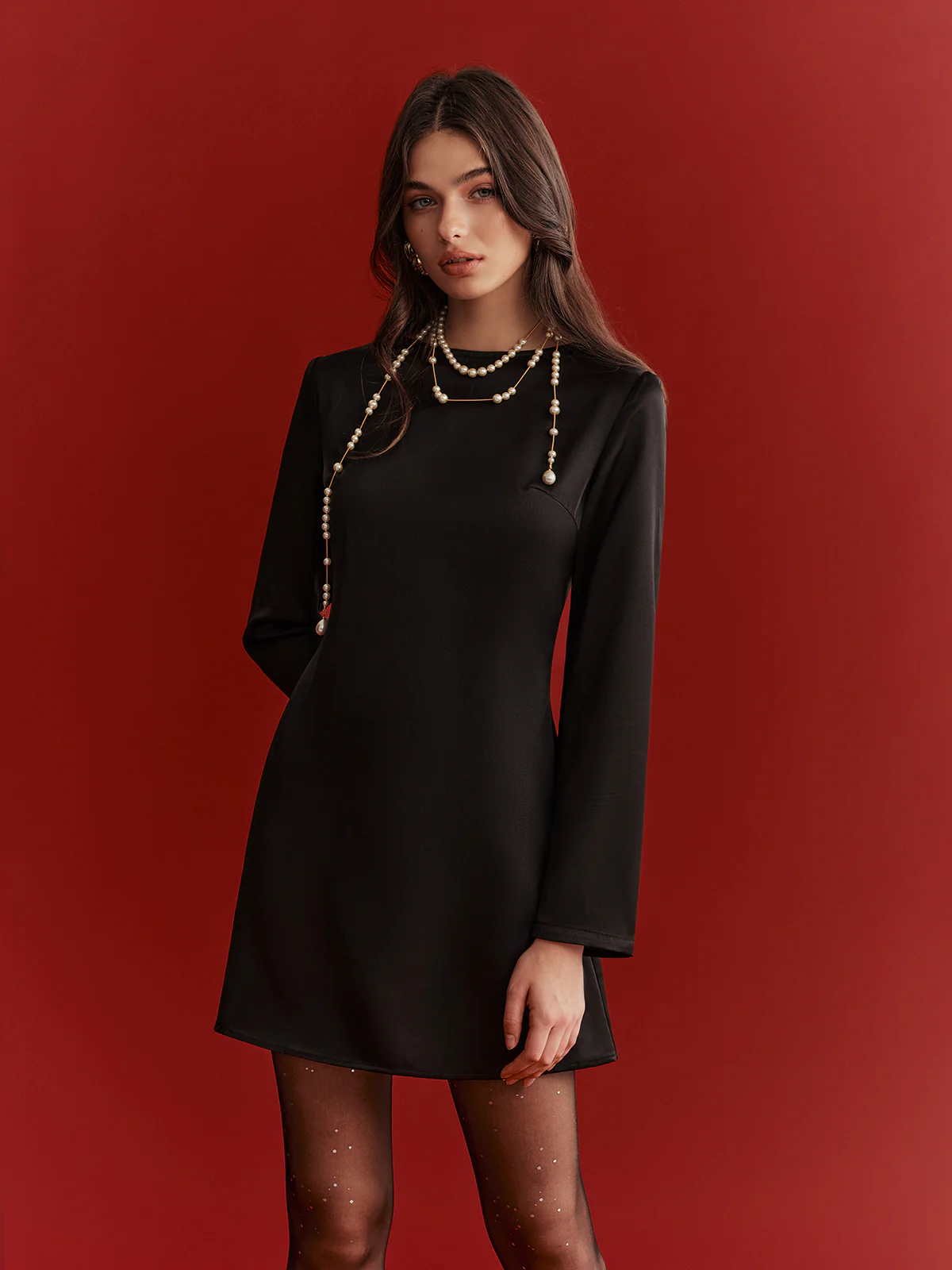 Bow Detail Satin Backless Mini Dress - Wholesalesil