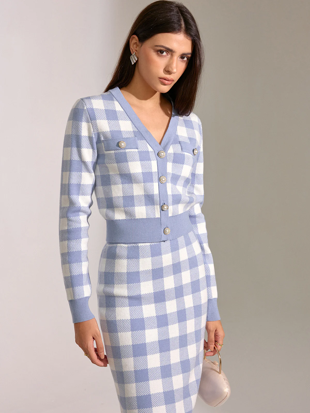 Vintage Plaid Wool Blend Cardigan - Wholesalesil