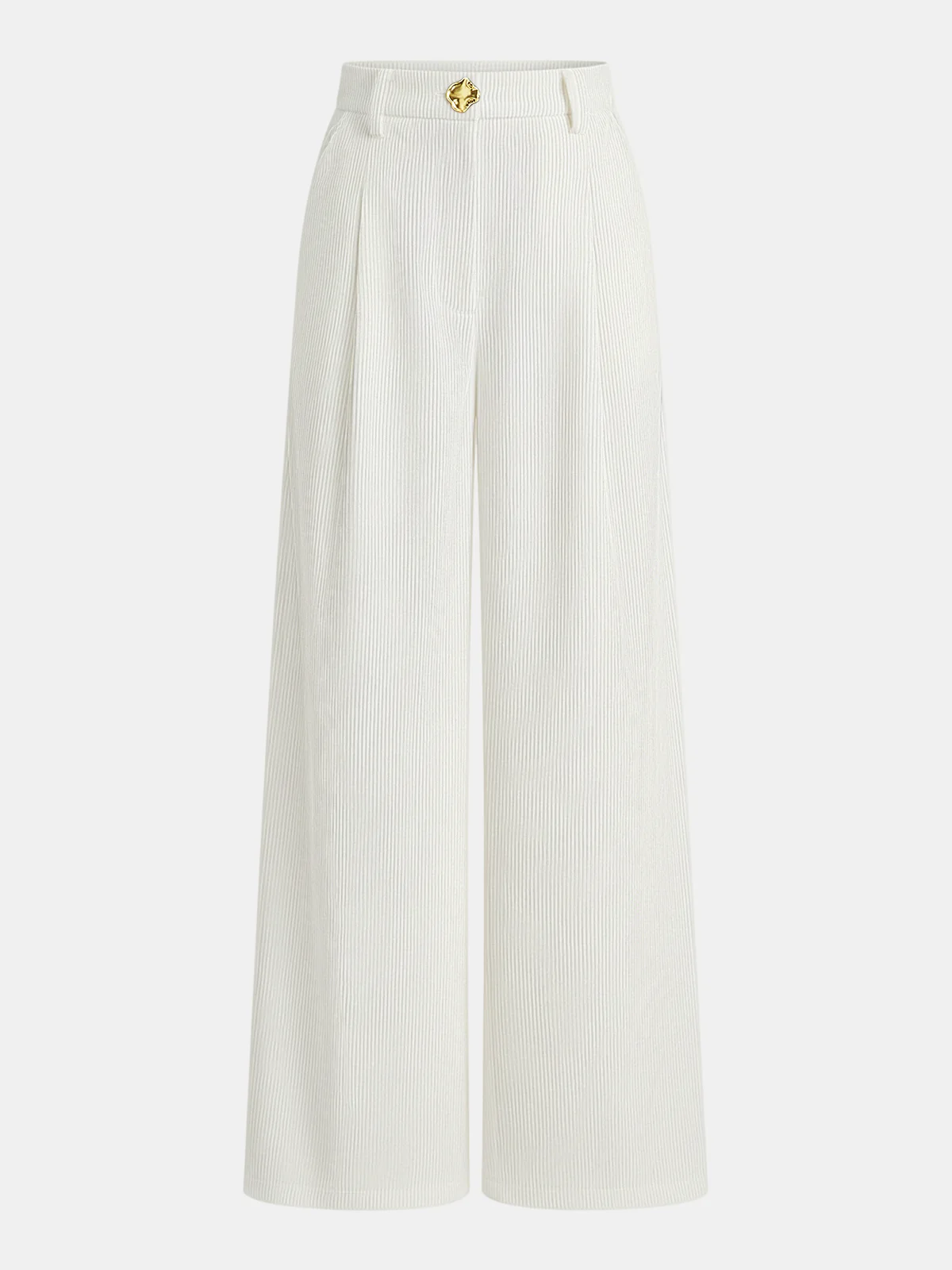 Corduroy Wide-Leg Pleated Pants - Wholesalesil