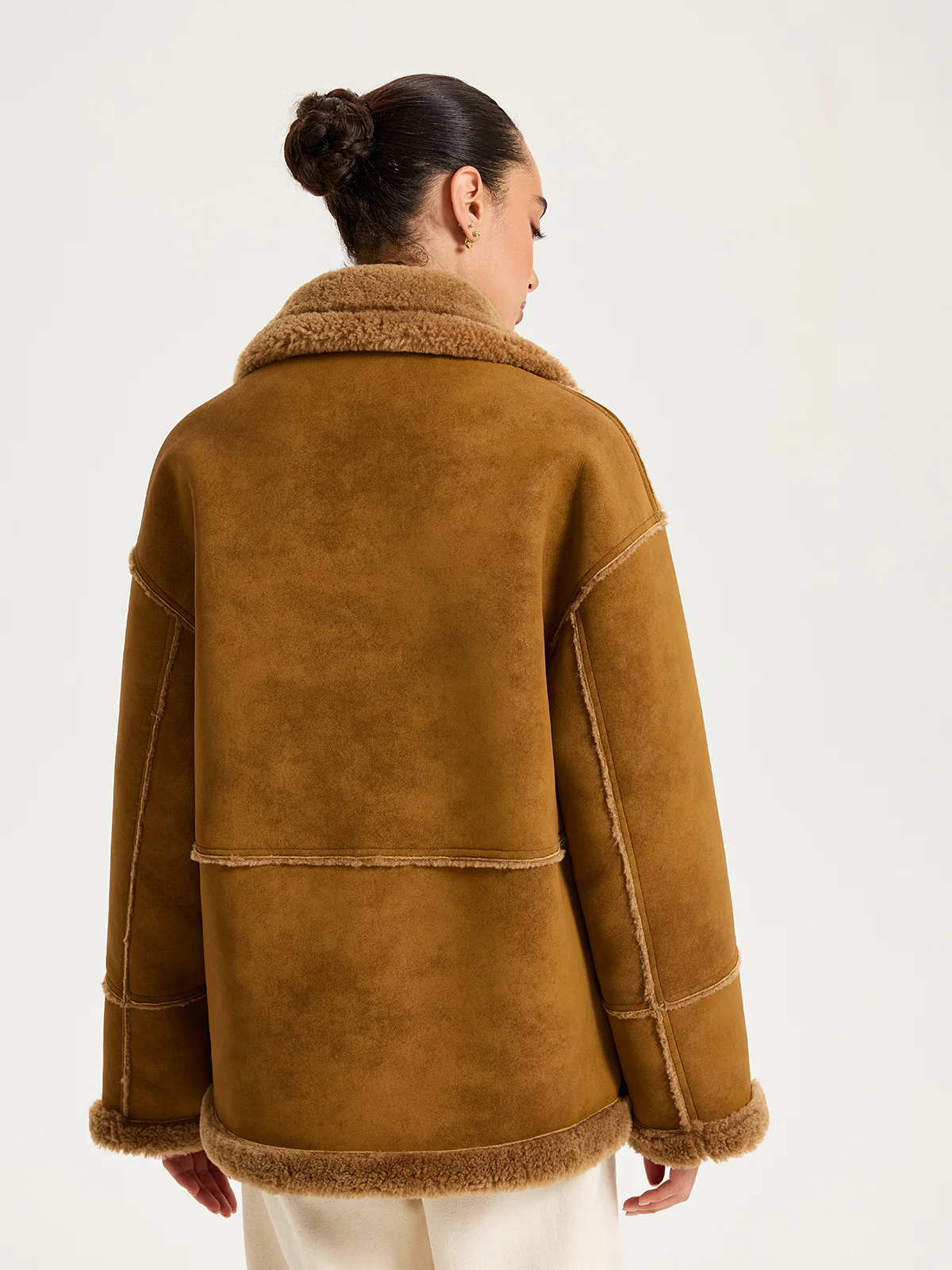 Reversible Shearling Collared Jacket - Wholesalesil