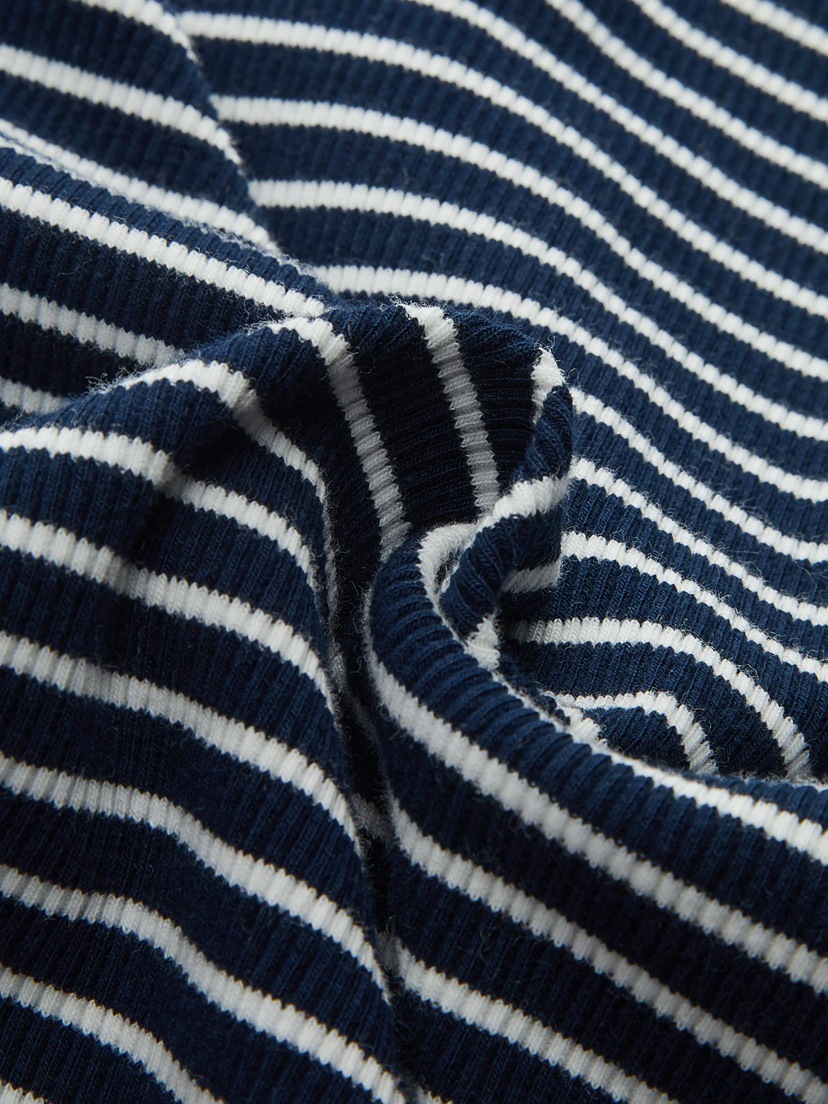 Button-Front Striped Ribbed Knit Top - Wholesalesil