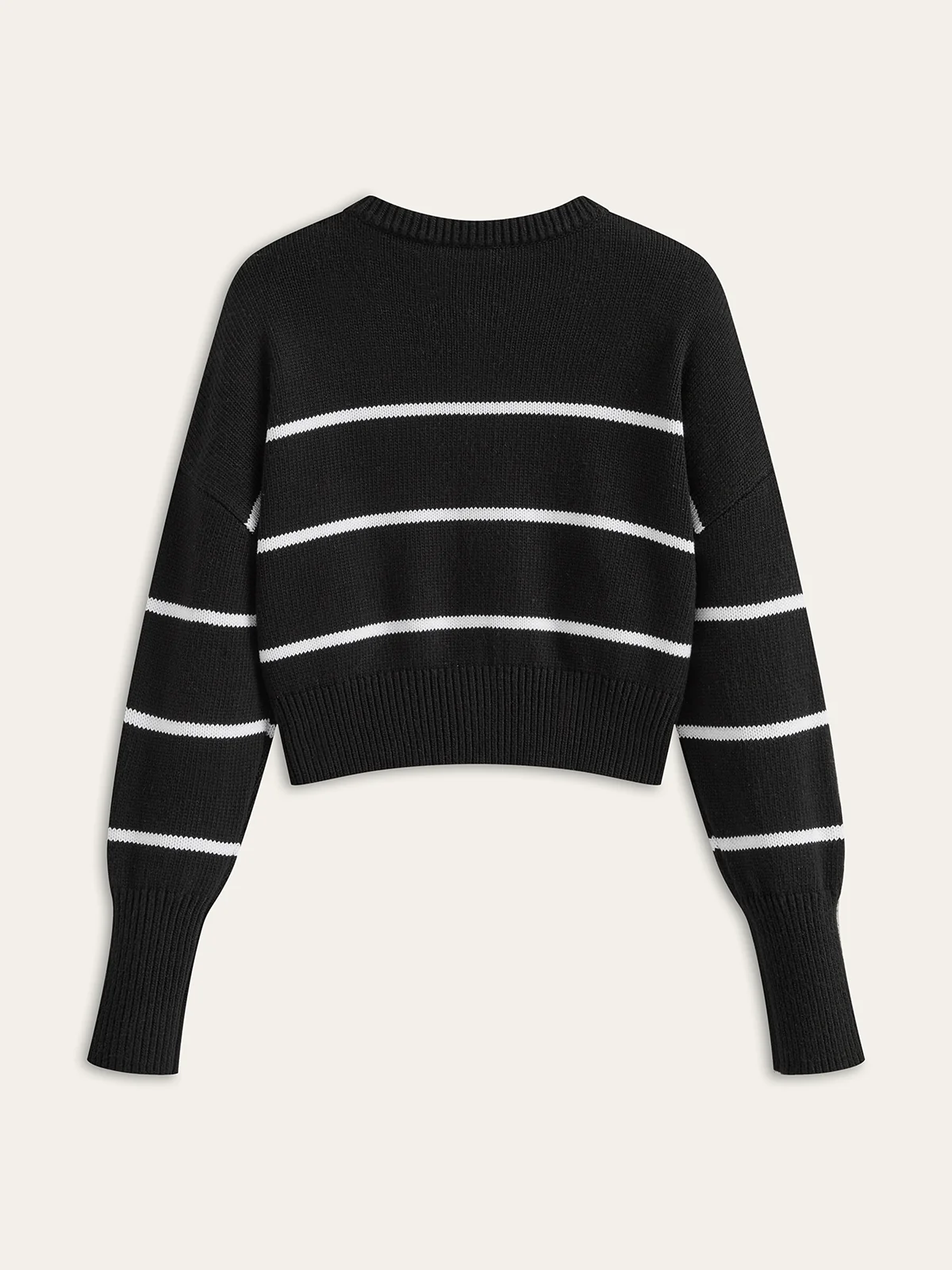 Striped Wool Blend Button Cardigan - Wholesalesil