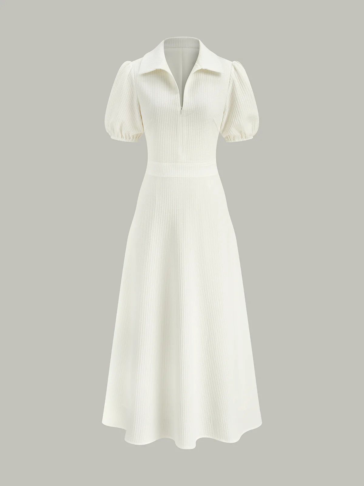 Textured Polo Neck Midi Dress - Wholesalesil