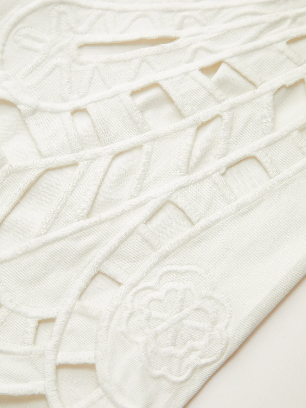 Embroidery Cut-Out Wide-Leg Pants - Wholesalesil