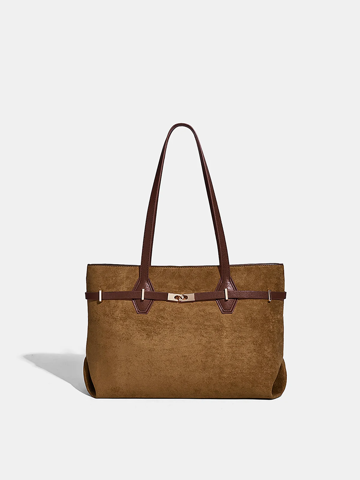Contrast Strap Suede Effect Tote Bag - Wholesalesil
