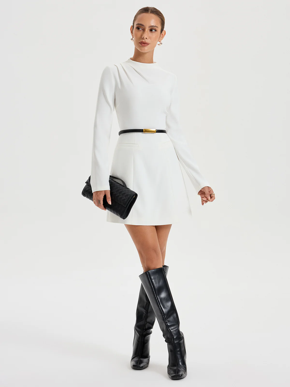 Shoulder-ruched Minimal Dress - Wholesalesil