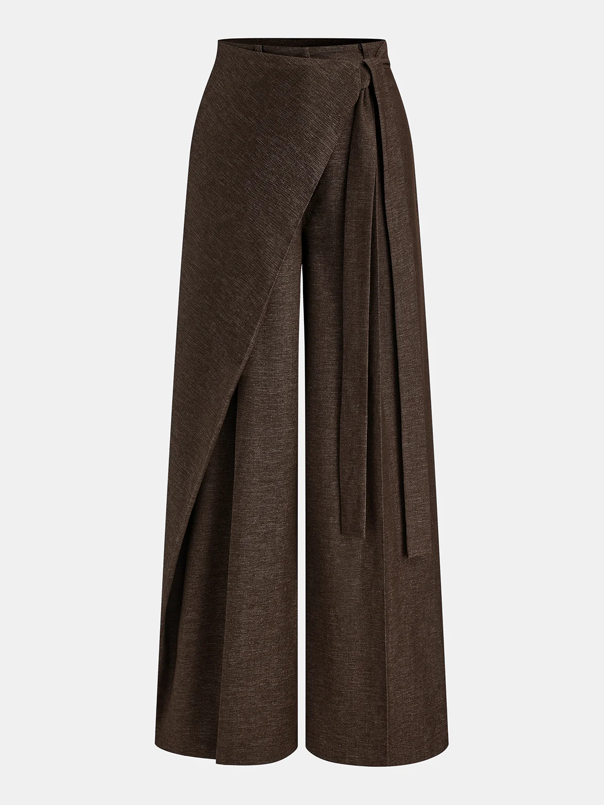 Asymmetric Wrap Wide-Leg Pants - Wholesalesil