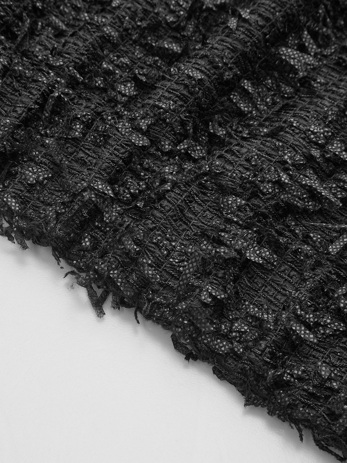 Fringed Tweed Button Sleeveless Vest - Wholesalesil