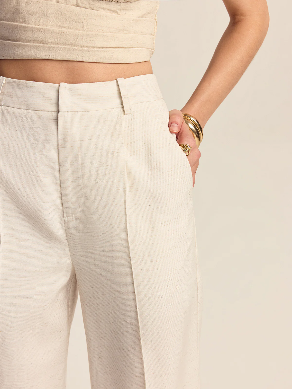 Tencel-Linen Blend Trousers - Wholesalesil