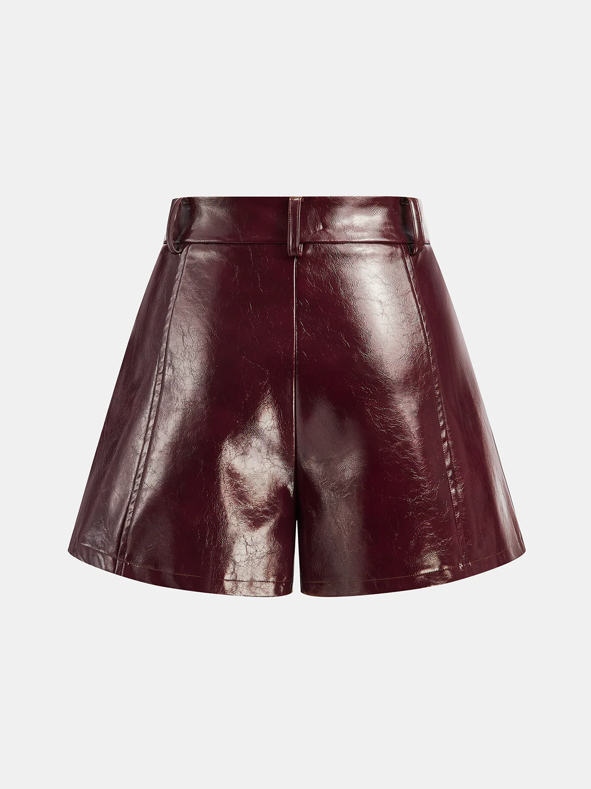 Faux Leather A-Line Shorts - Wholesalesil
