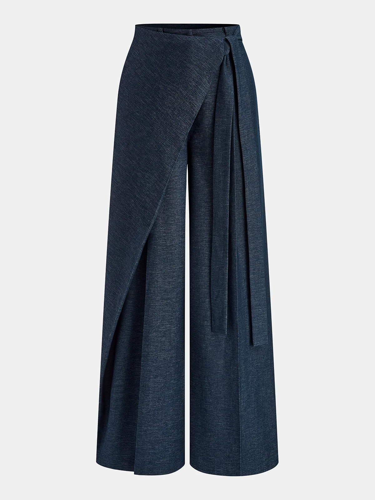 Asymmetric Wrap Wide-Leg Pants - Wholesalesil
