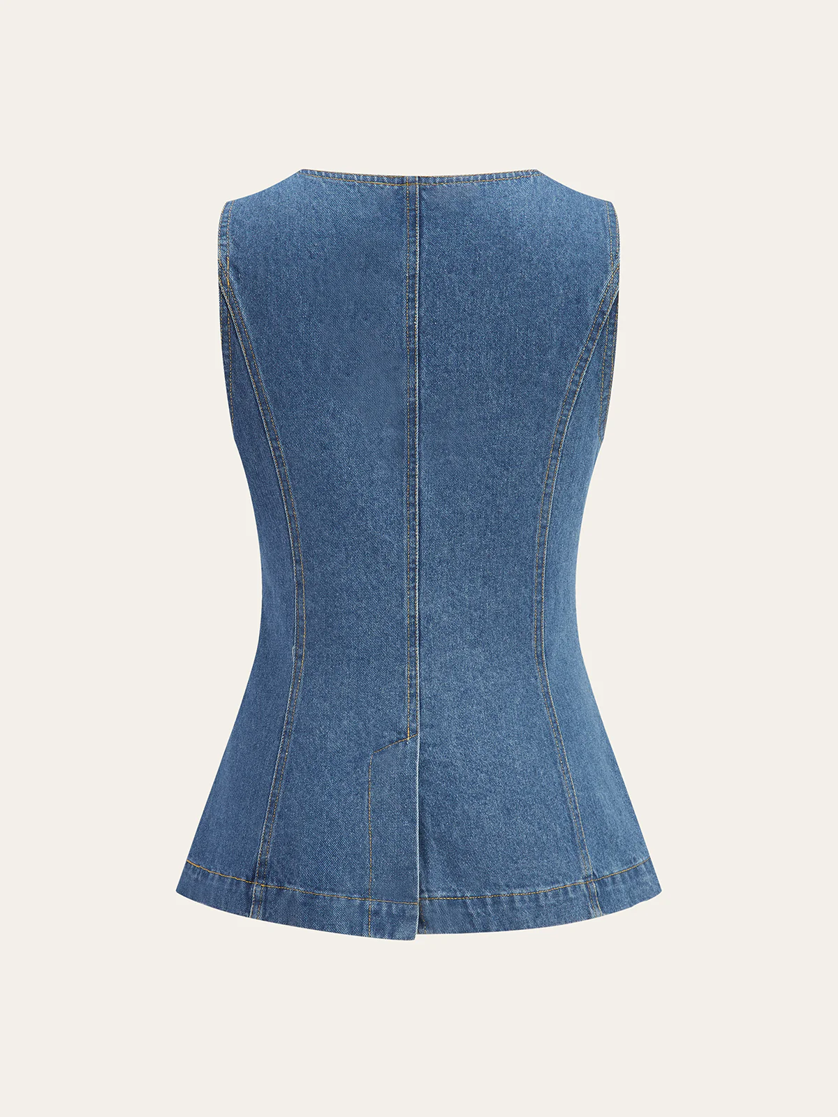 Button-Front Denim Vest - Wholesalesil