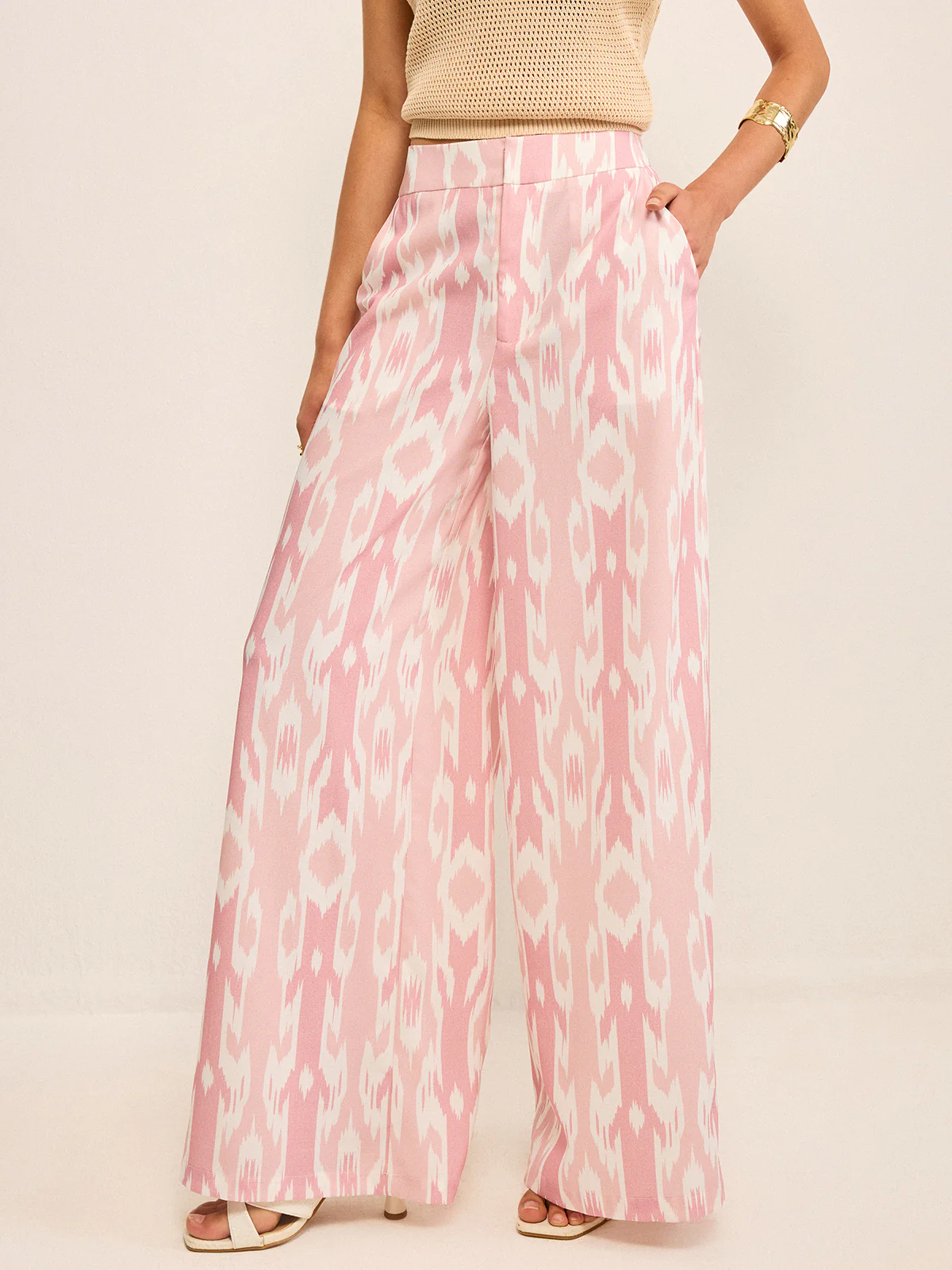 Boho Linen-Look Wide-Leg Pants - Wholesalesil
