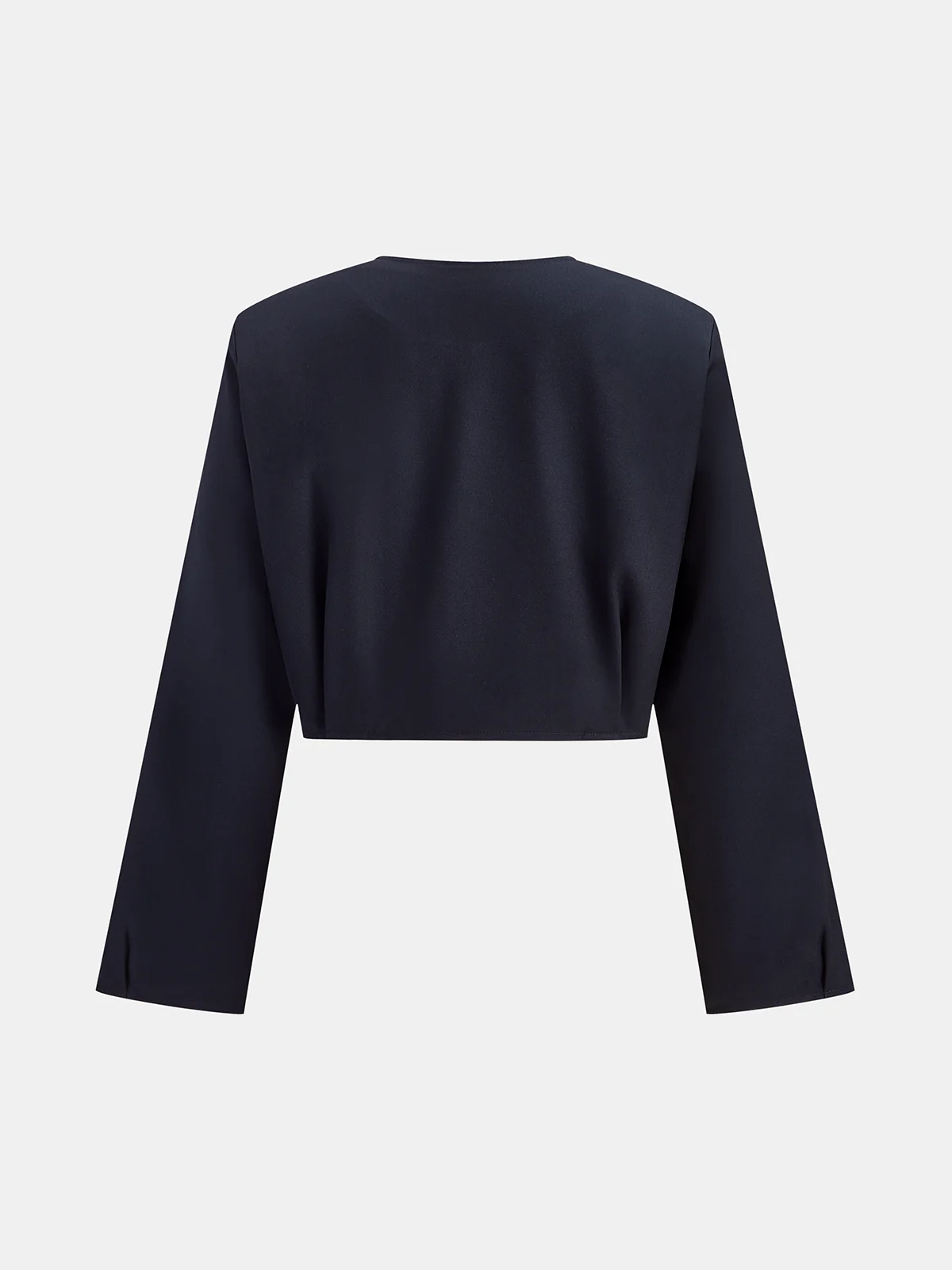 Metal Button Cropped Jacket - Wholesalesil