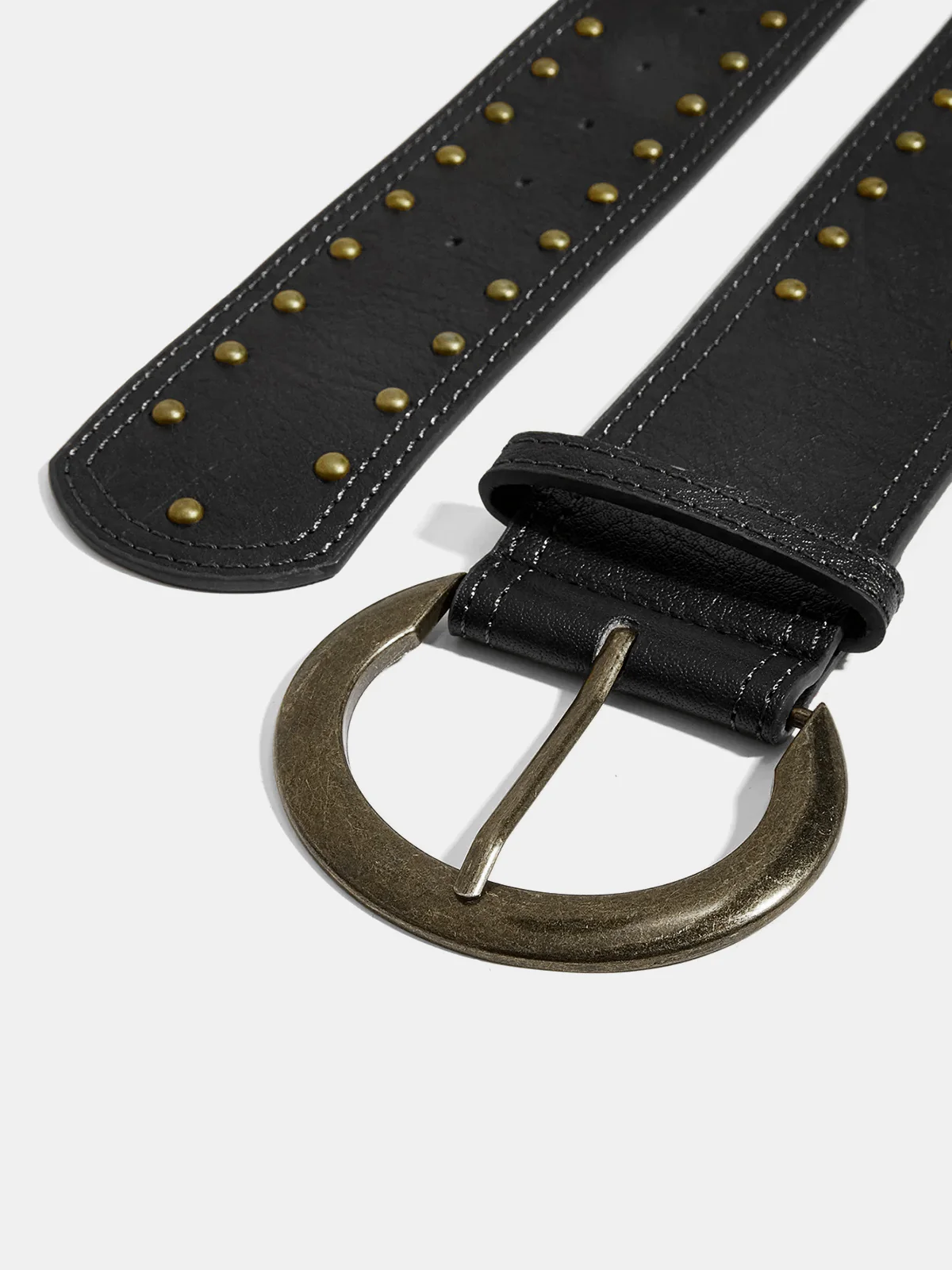 Studded Detail Wide Belt - Wholesalesil