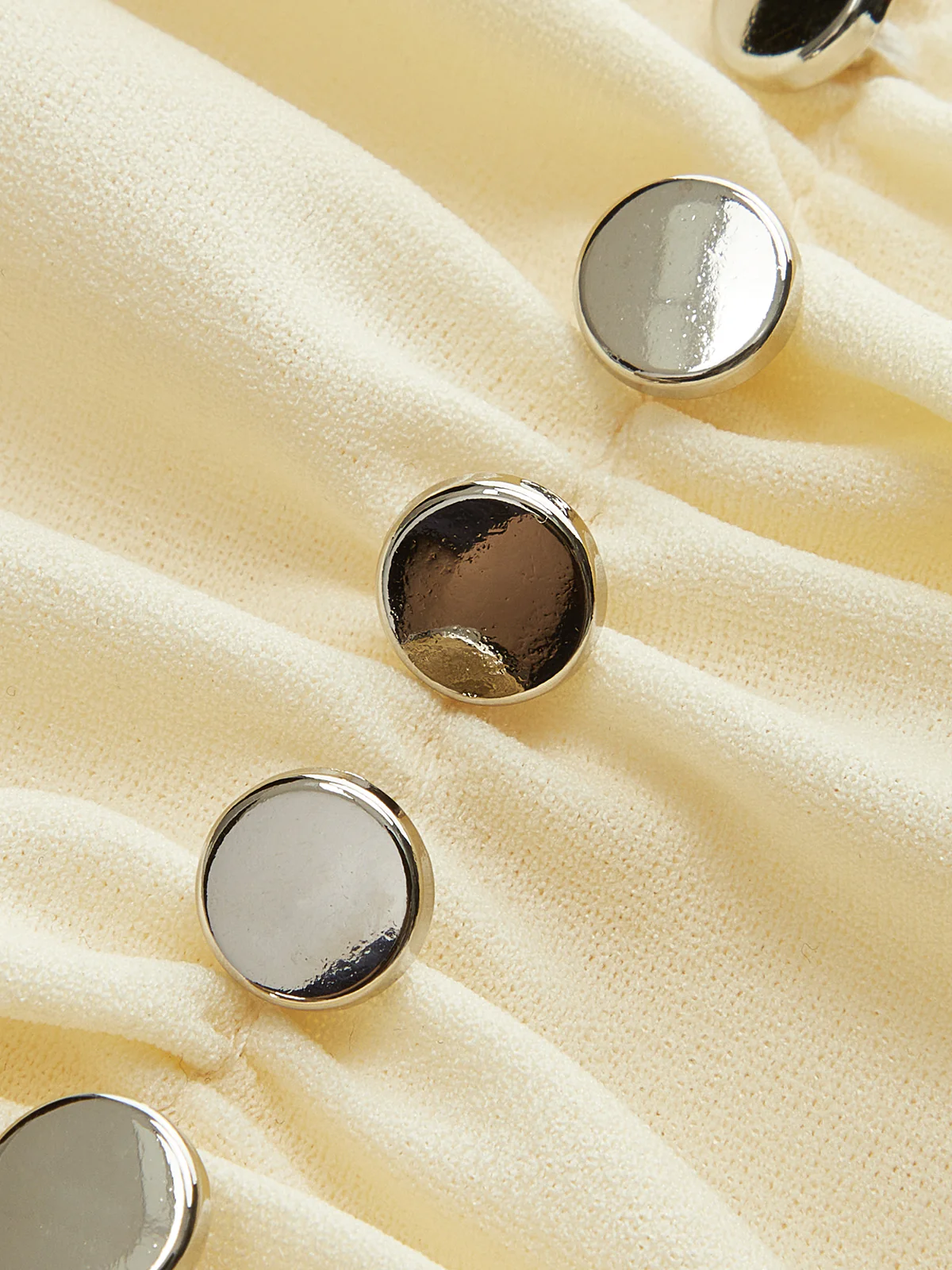 V-Neck Ruched Waist Decor Button Crop Blouse - Wholesalesil