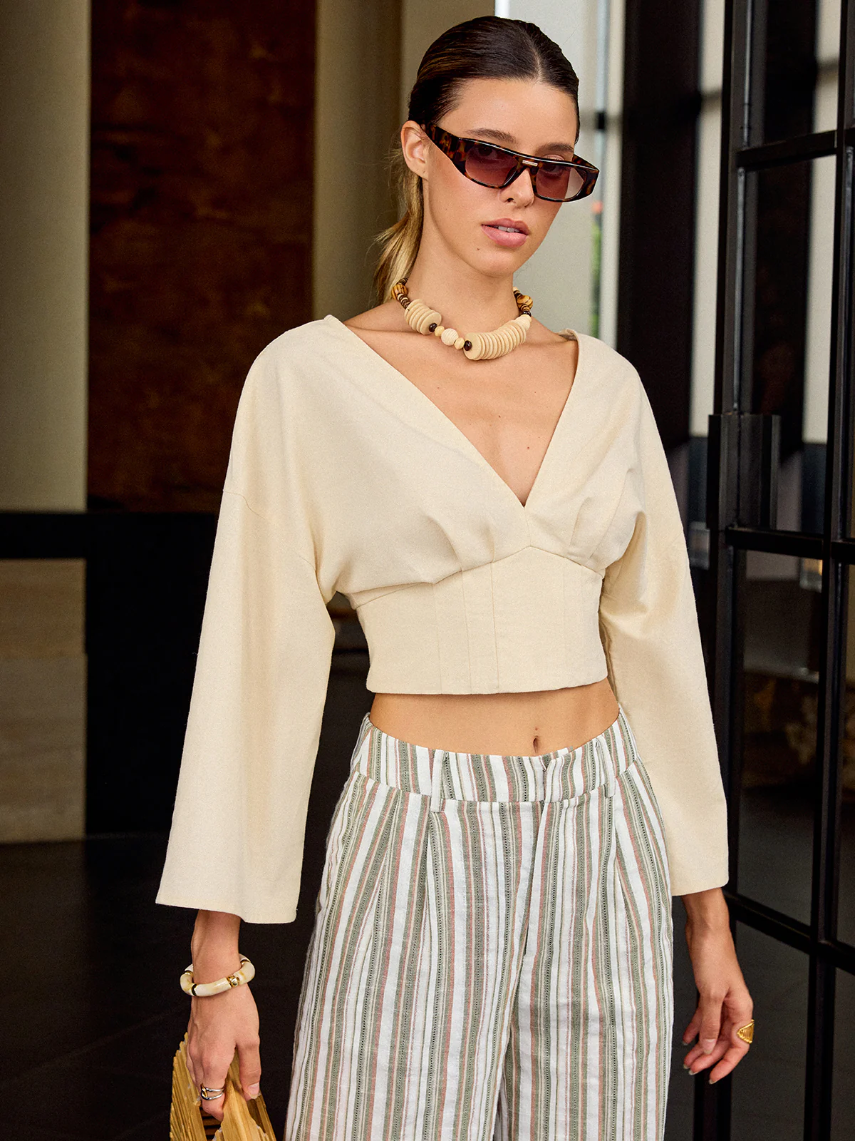 V-Neck Crop Top - Wholesalesil