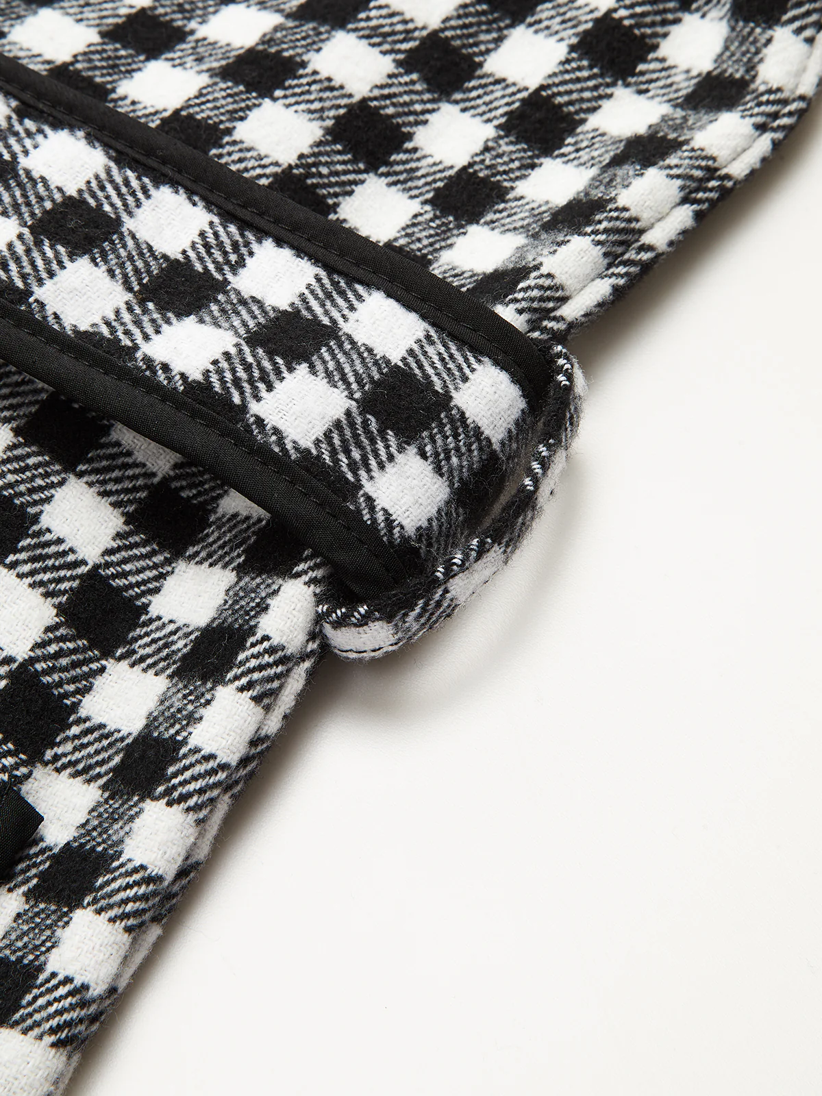 Belted Checkered Collared Jacket - Wholesalesil