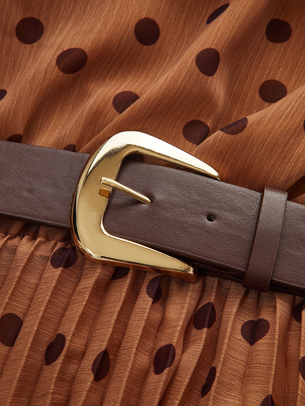 Halter Neck Polka Dot Dress with Belt - Wholesalesil