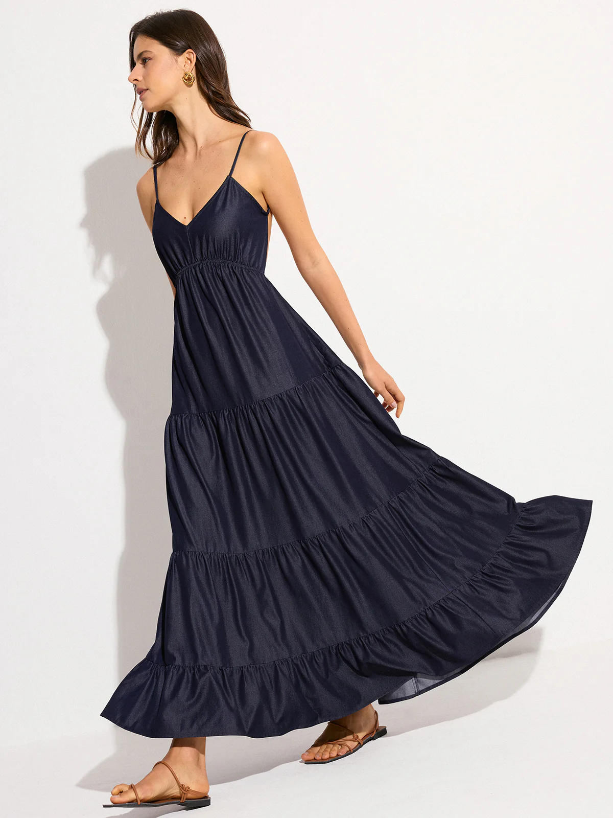 Backless Tiered Maxi Dress - Wholesalesil