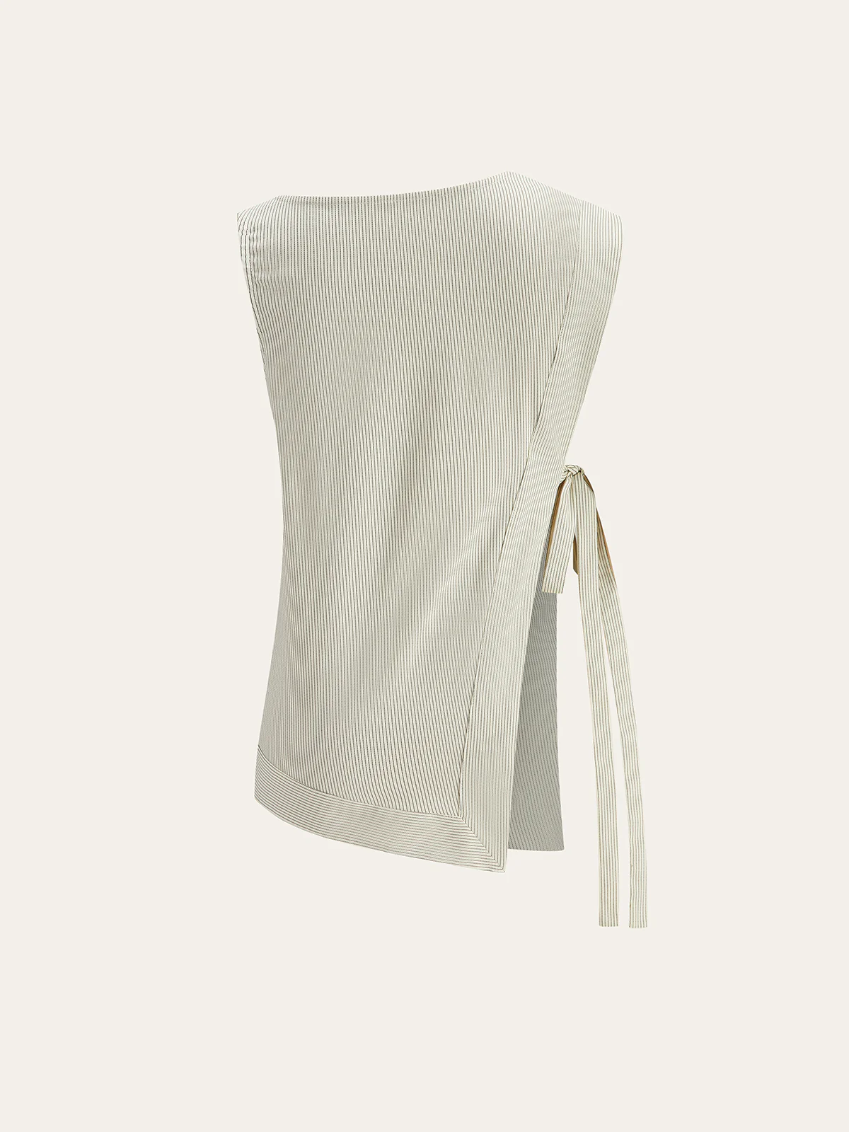 Striped Asymmetric Tie-Side Top - Wholesalesil