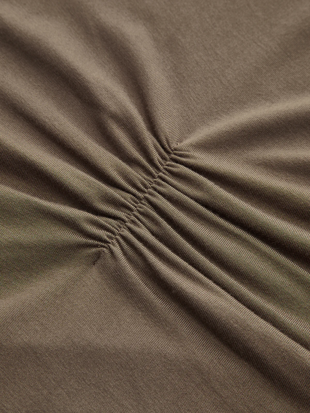 Asymmetric Neck Ruched Long Sleeve Top - Wholesalesil