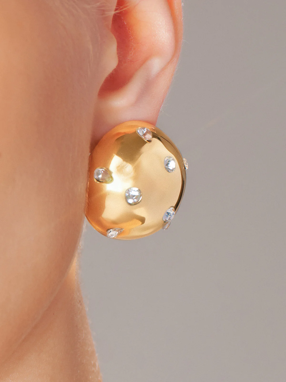 Sphere Crystal Stud Earrings - Wholesalesil