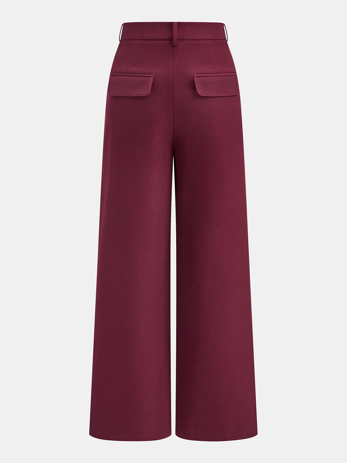 High-Waist Metal Button Pleated Wide-Leg Pants - Wholesalesil