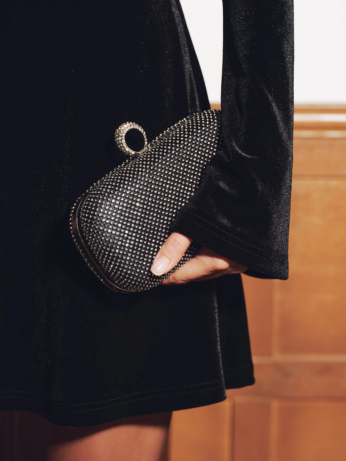 Rhinestone Embellished Clutch Bag - Wholesalesil