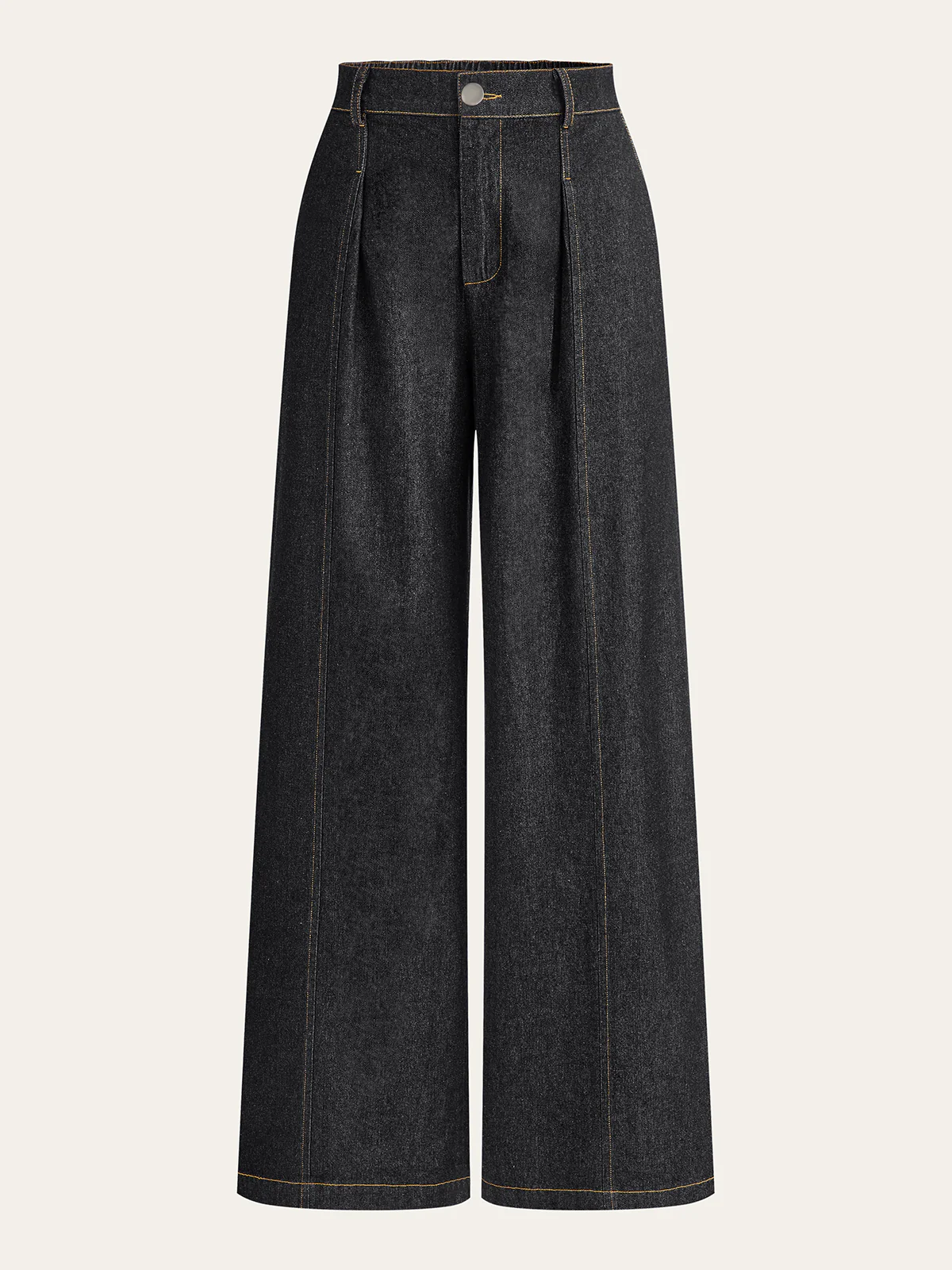 Mid-Waisted Wide-Leg Denim Pants - Wholesalesil