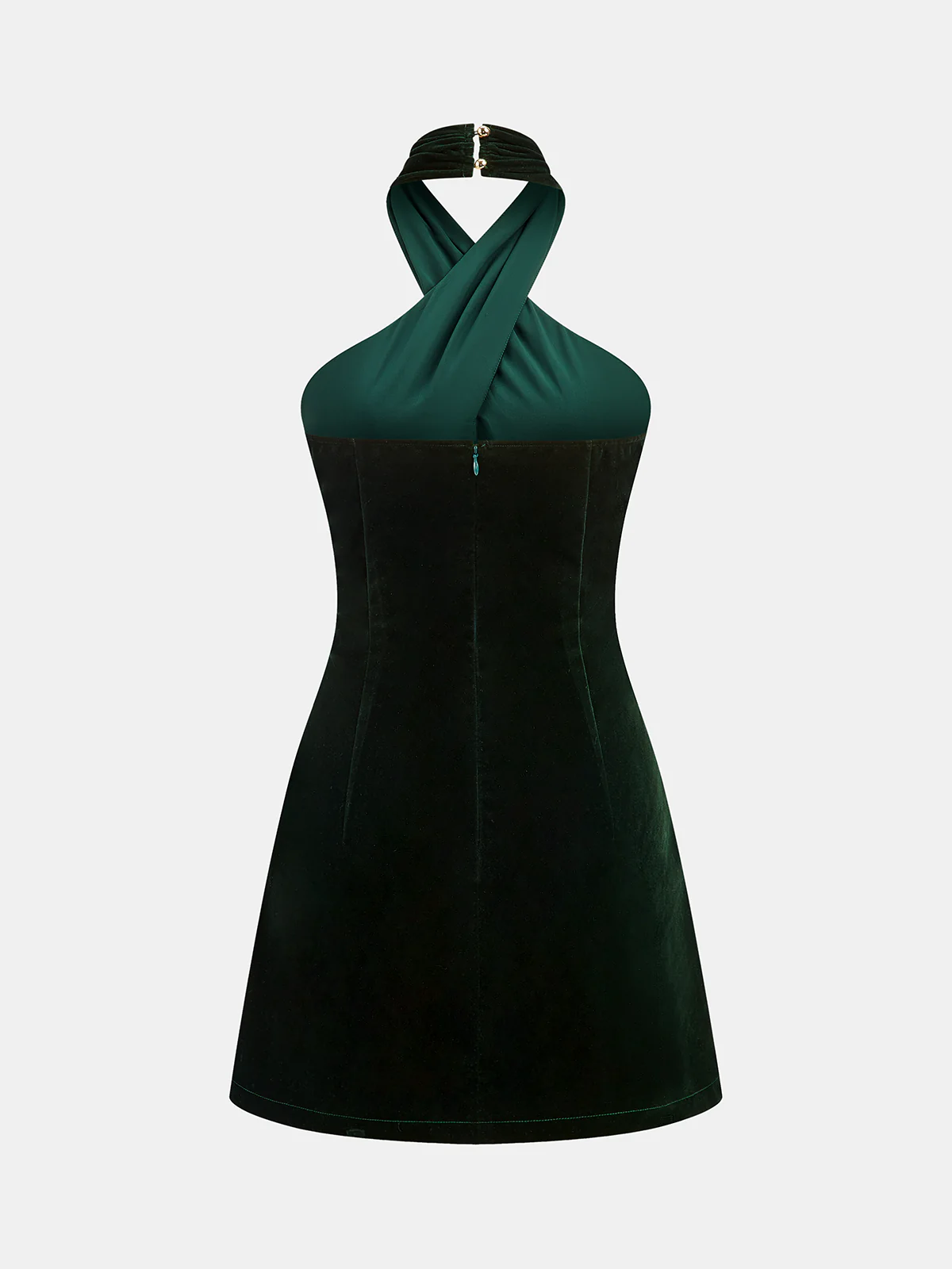 Velvet Cross Halter Mini Dress - Wholesalesil