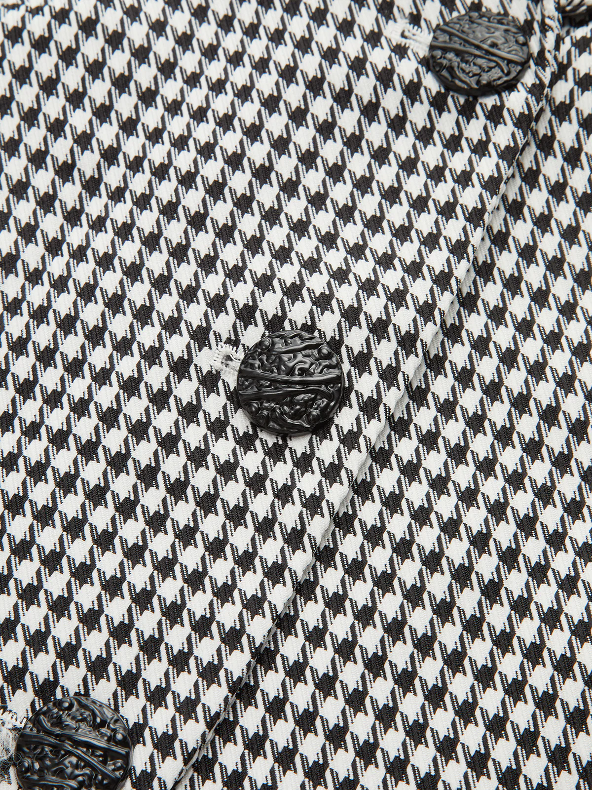 Houndstooth Belted Collar Vest - Wholesalesil