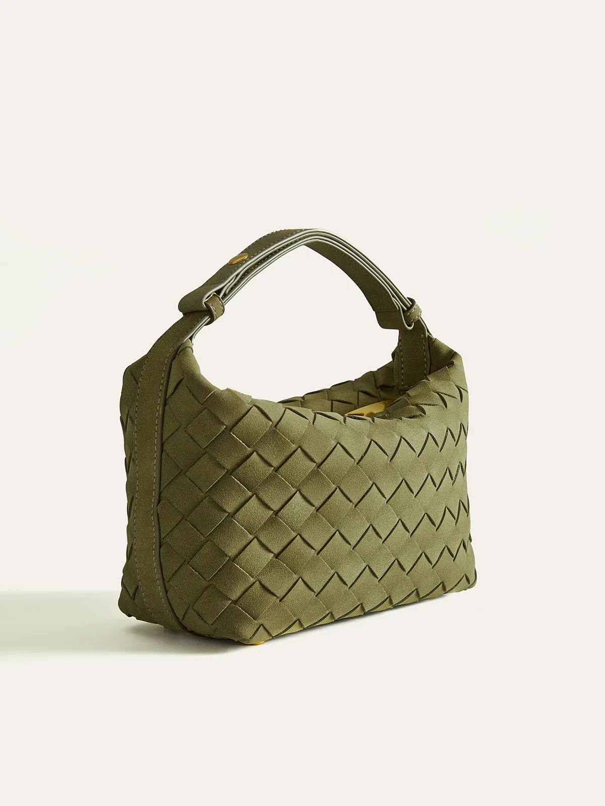 Woven PU Leather Top-Handle Bag - Wholesalesil