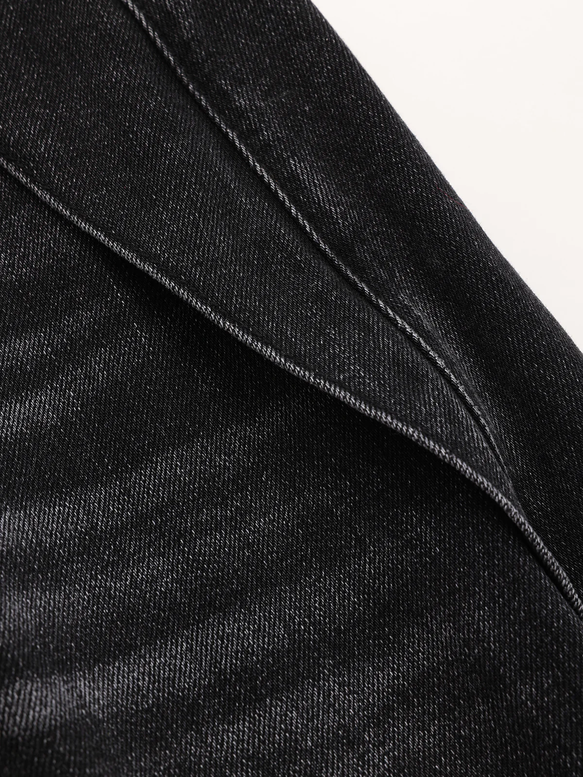 Washed Denim Curved-Leg Jeans - Wholesalesil