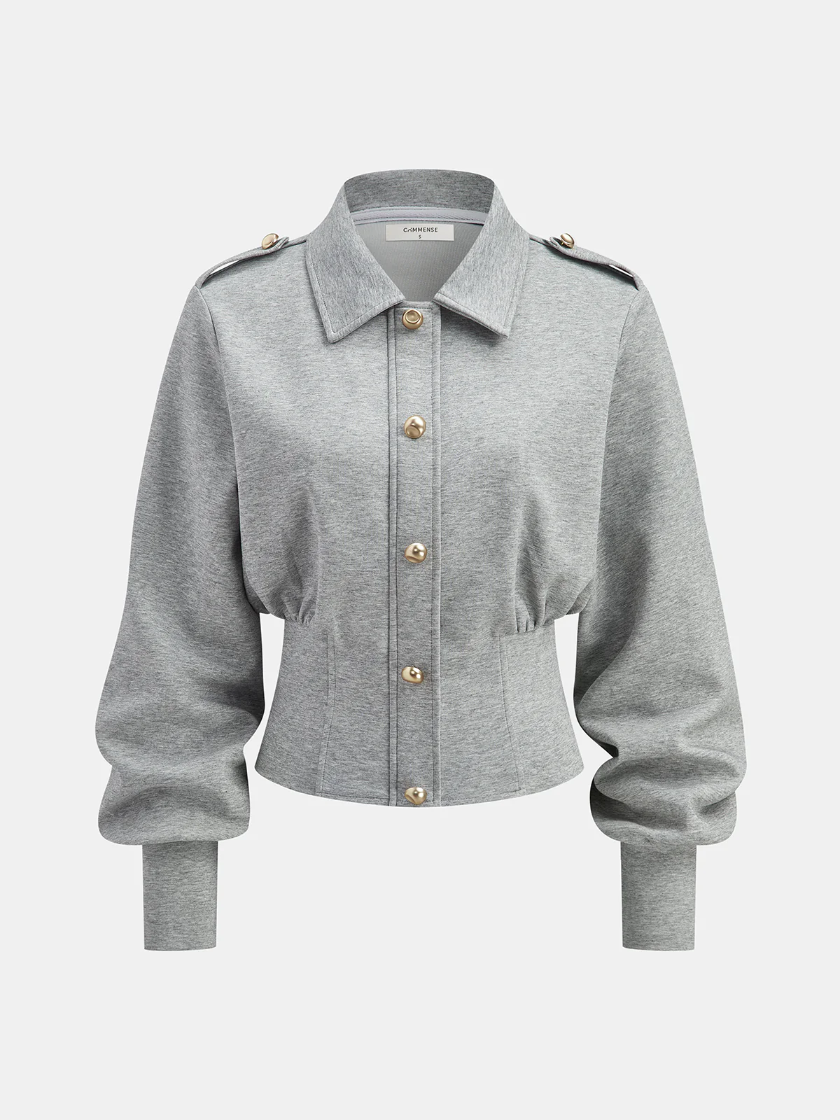 Metal Button Collared Jacket - Wholesalesil