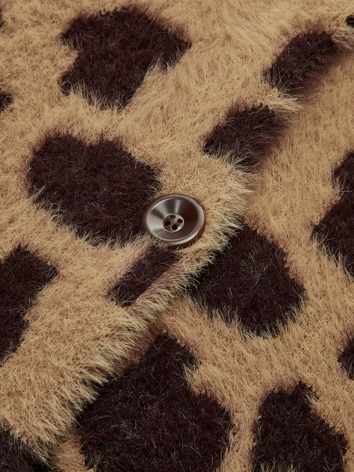 Leopard Print Fuzzy Knit Cardigan - Wholesalesil