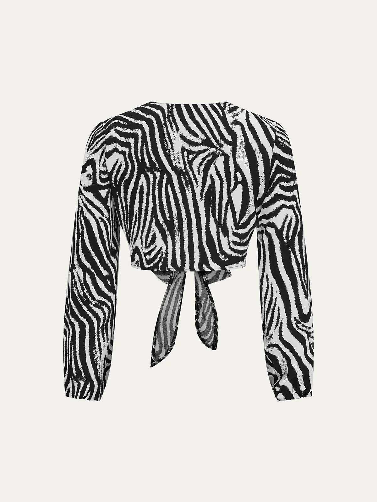 Zebra Print Tie-Front Top - Wholesalesil