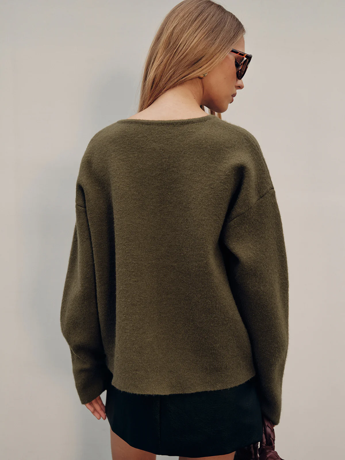 Button-Front Knit Cardigan with Scarf Detail - Wholesalesil