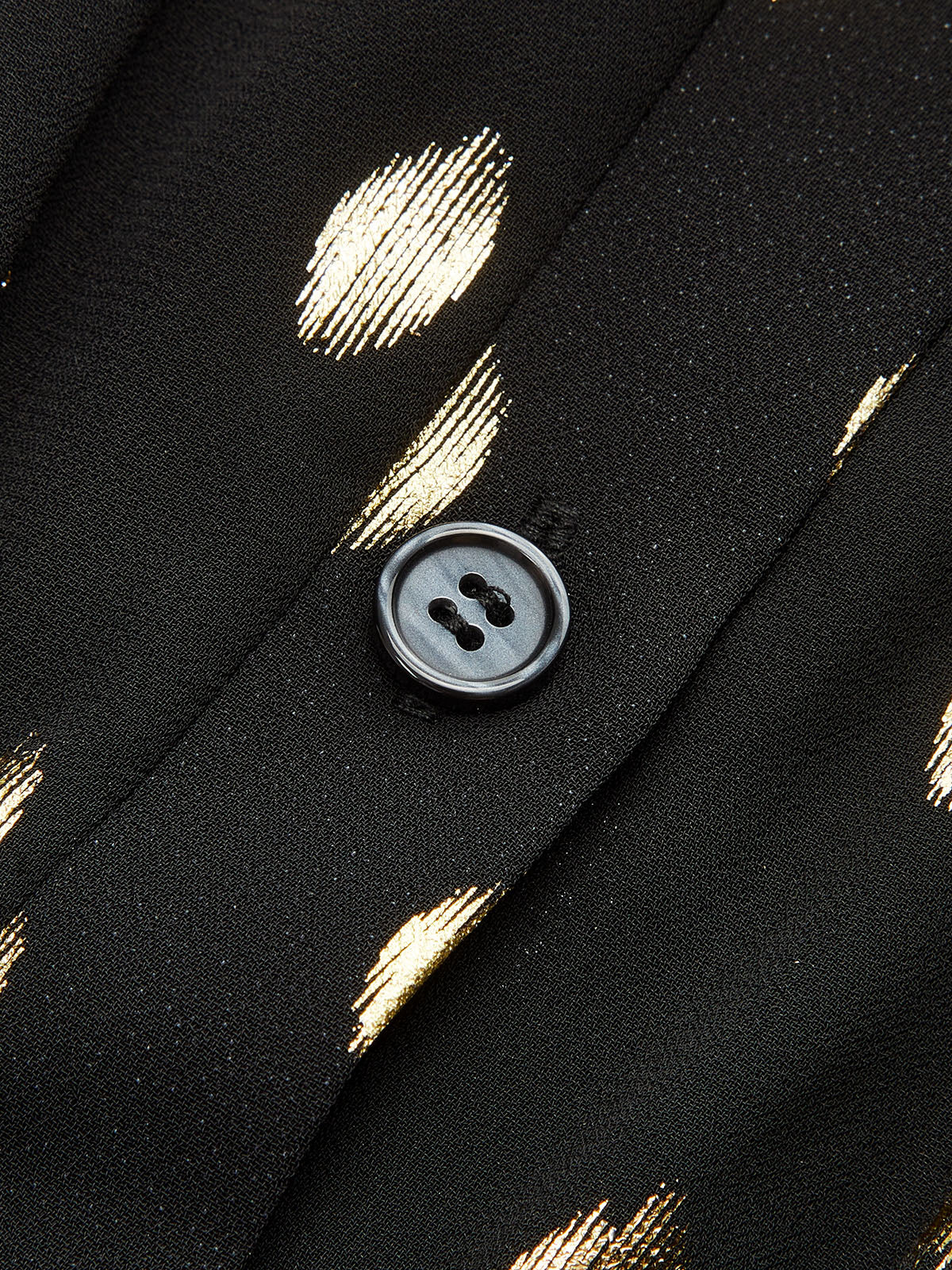 Long Sleeves Foil Spot Print A-Line Maxi Dress - Wholesalesil