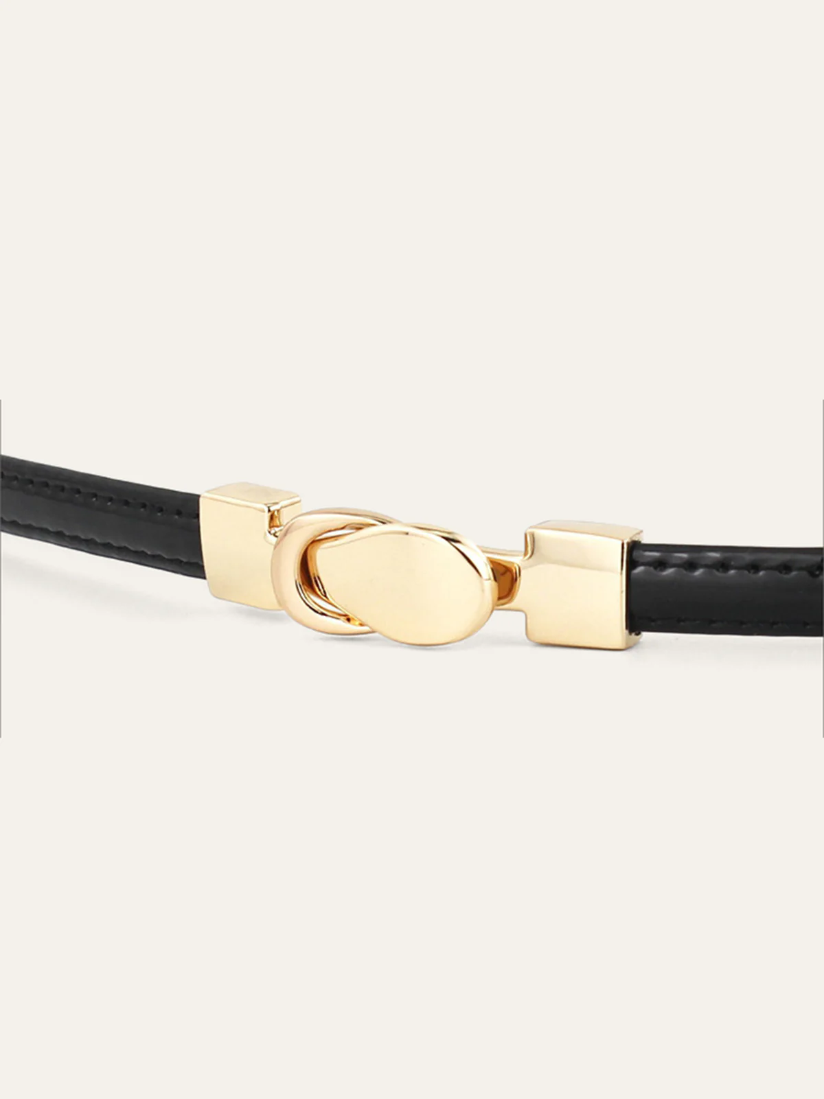 Alloy Buckle Thin Leather Belt - Wholesalesil