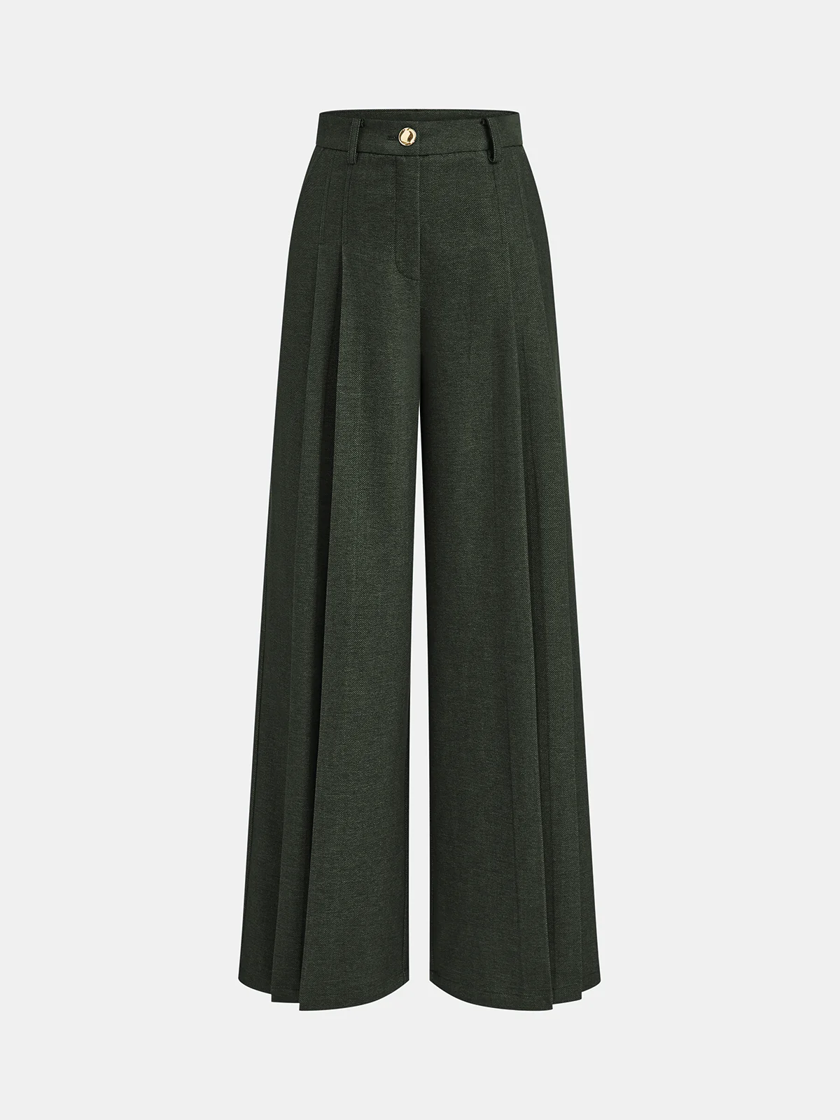 Mid-Waisted Pleated Wide-Leg Pants - Wholesalesil