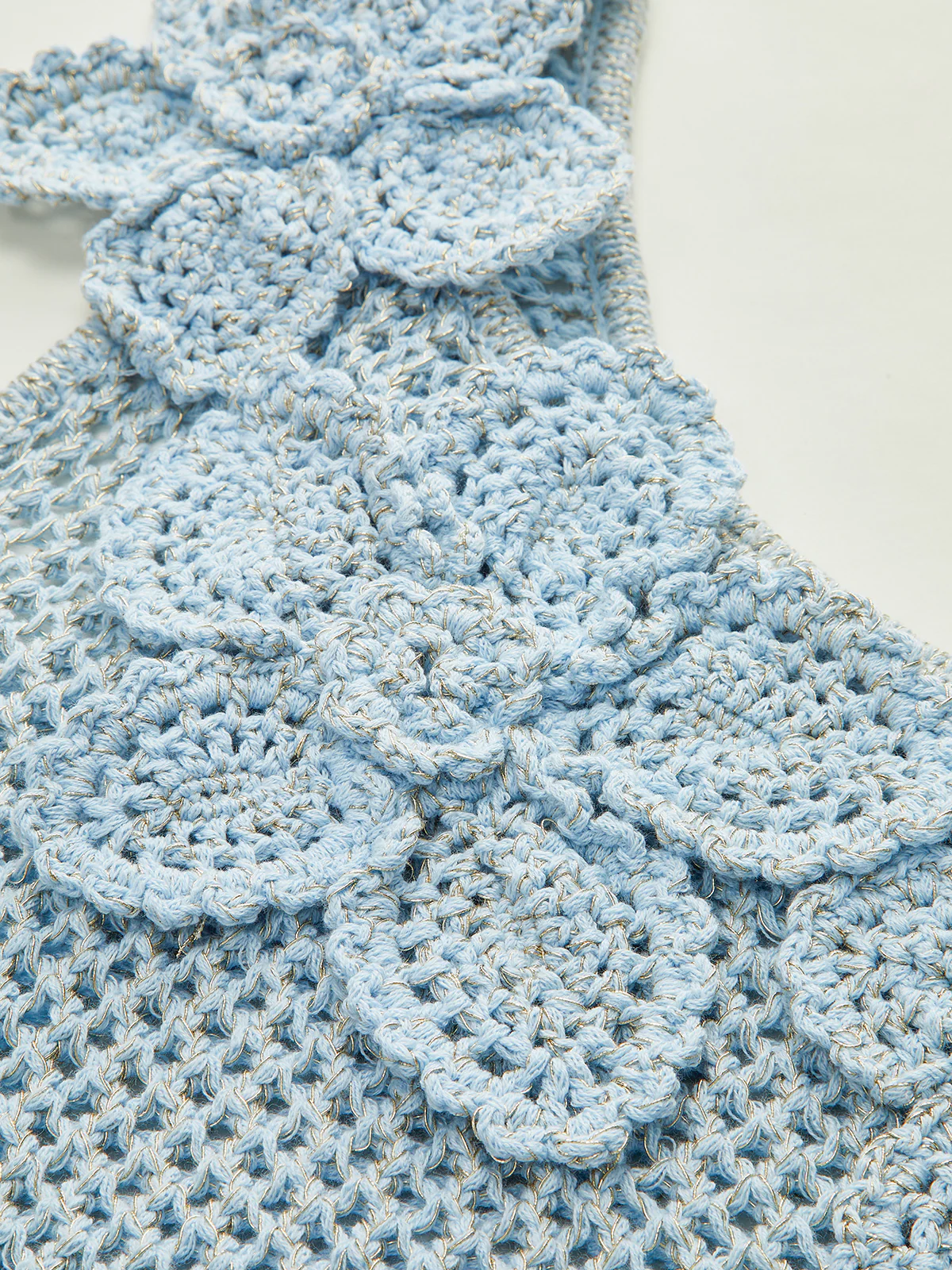 One-Shoulder Floral Crochet Knit Top - Wholesalesil