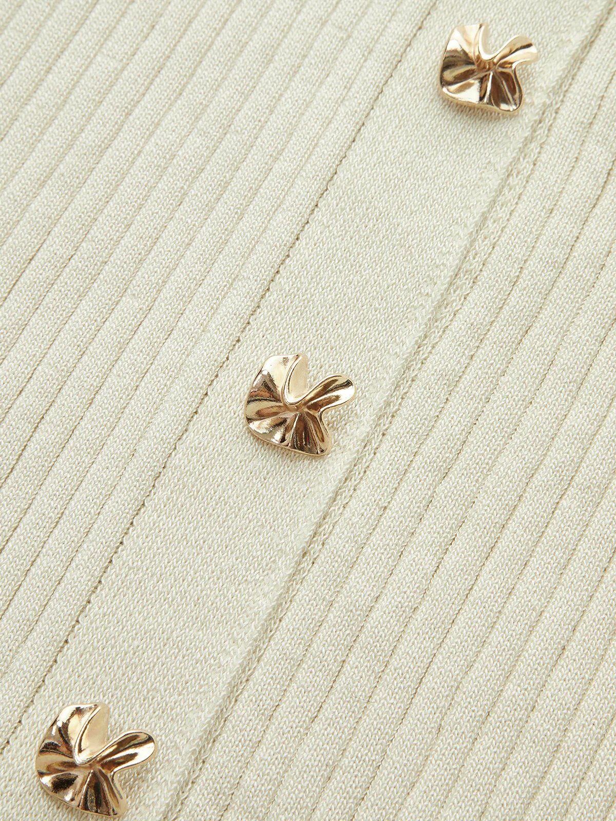 Metal Button Ribbed Knit Shirt Dress - Wholesalesil