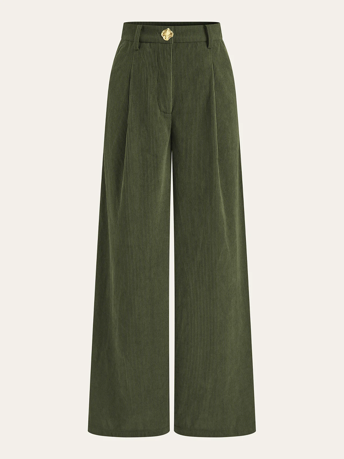 Corduroy Wide-Leg Pleated Pants - Wholesalesil