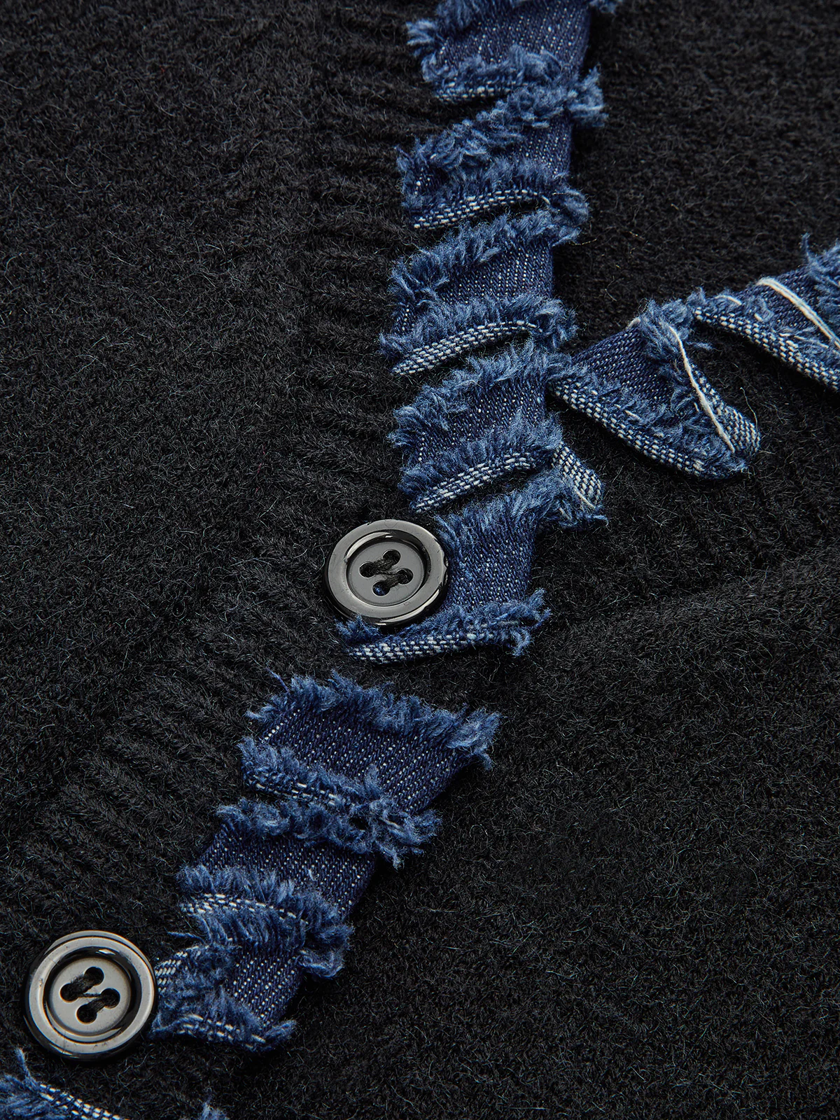 Denim Fringe Trim Cardigan - Wholesalesil
