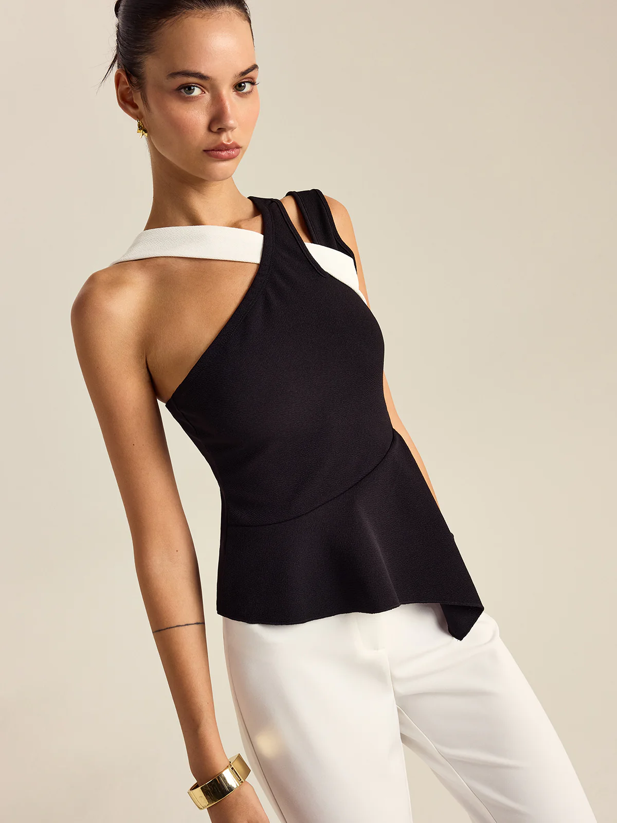 Asymmetric Peplum Top - Wholesalesil