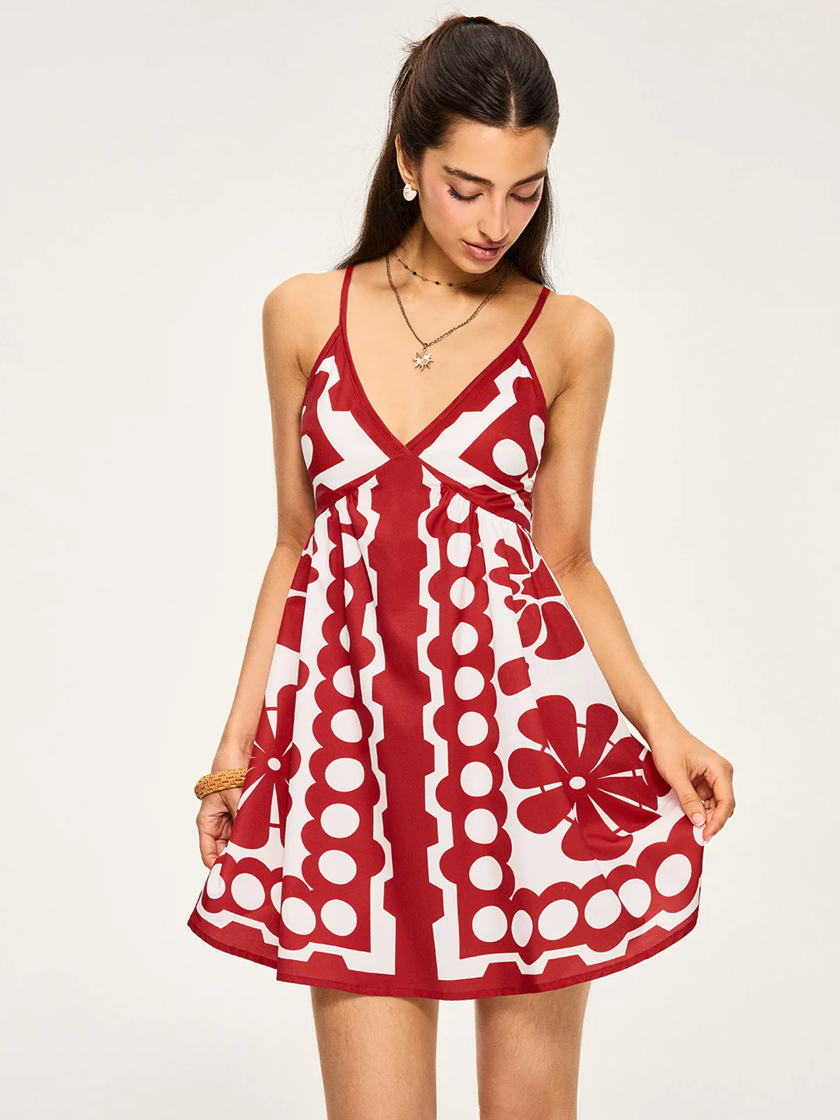 Floral Print Spaghetti Strap Dress - Wholesalesil