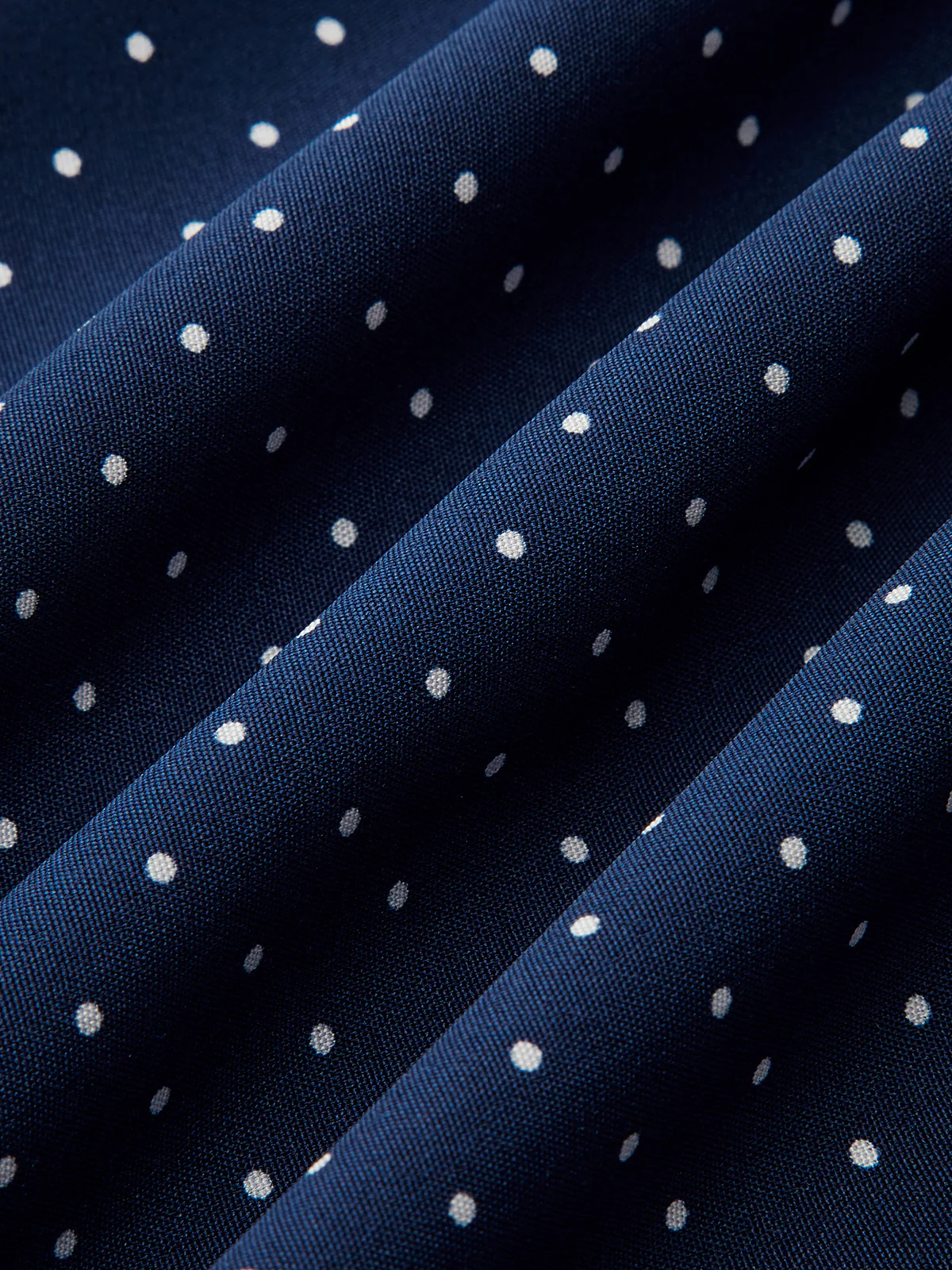 Polka Dot Stand-Collar Flare Dress - Wholesalesil